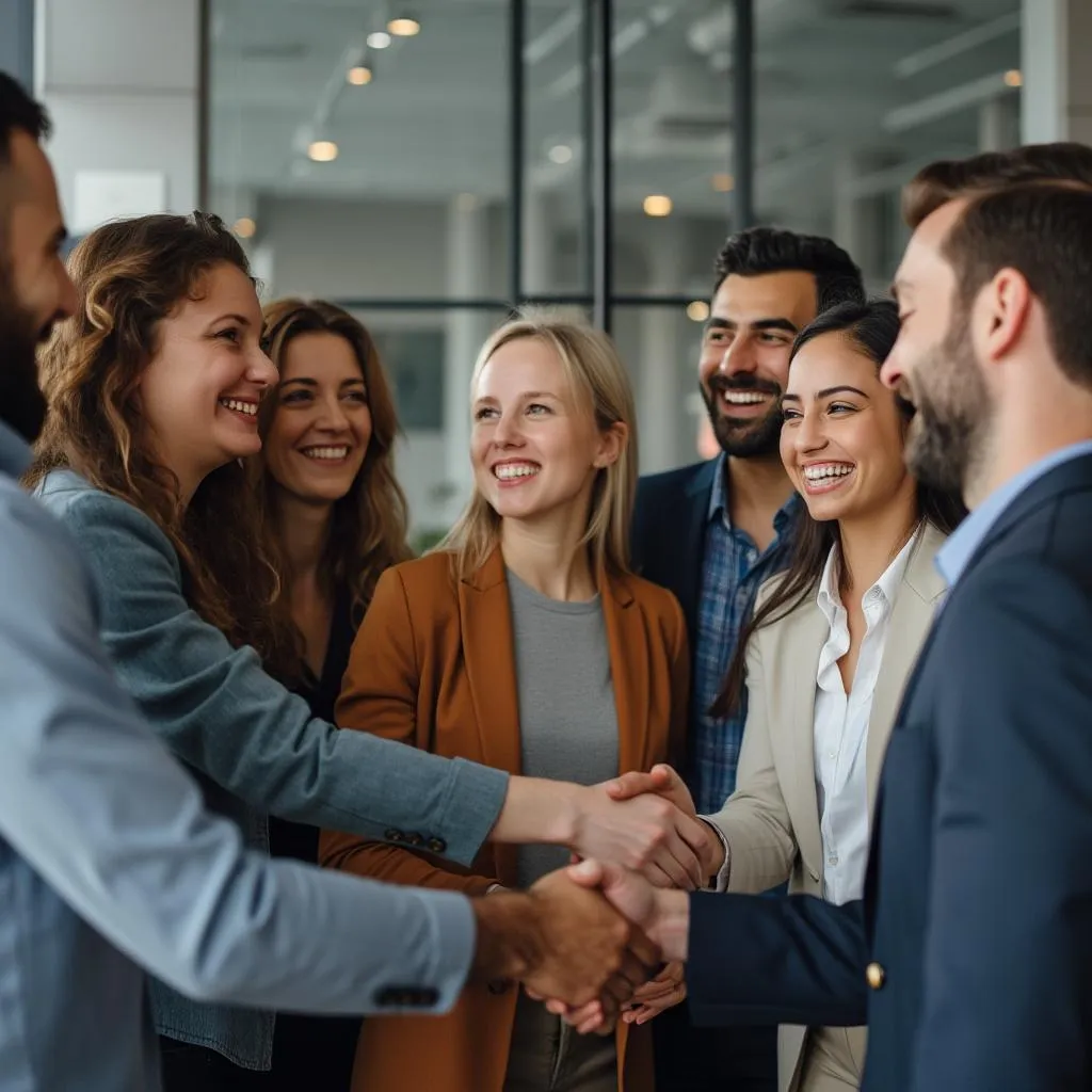Celebración de un proyecto exitoso con el equipo del cliente
